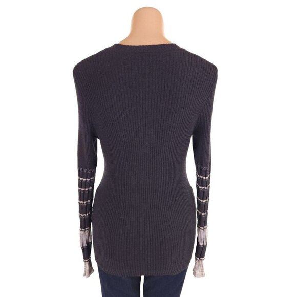 M by Missoni Ribbed Knit Long Sleeve Sweater 46 US 10 Womens Gray Multi $950 - Picture 6 of 11